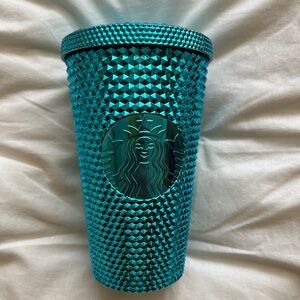 Starbucks Summer 2023 Blue Chrome Teal Studded Tumbler